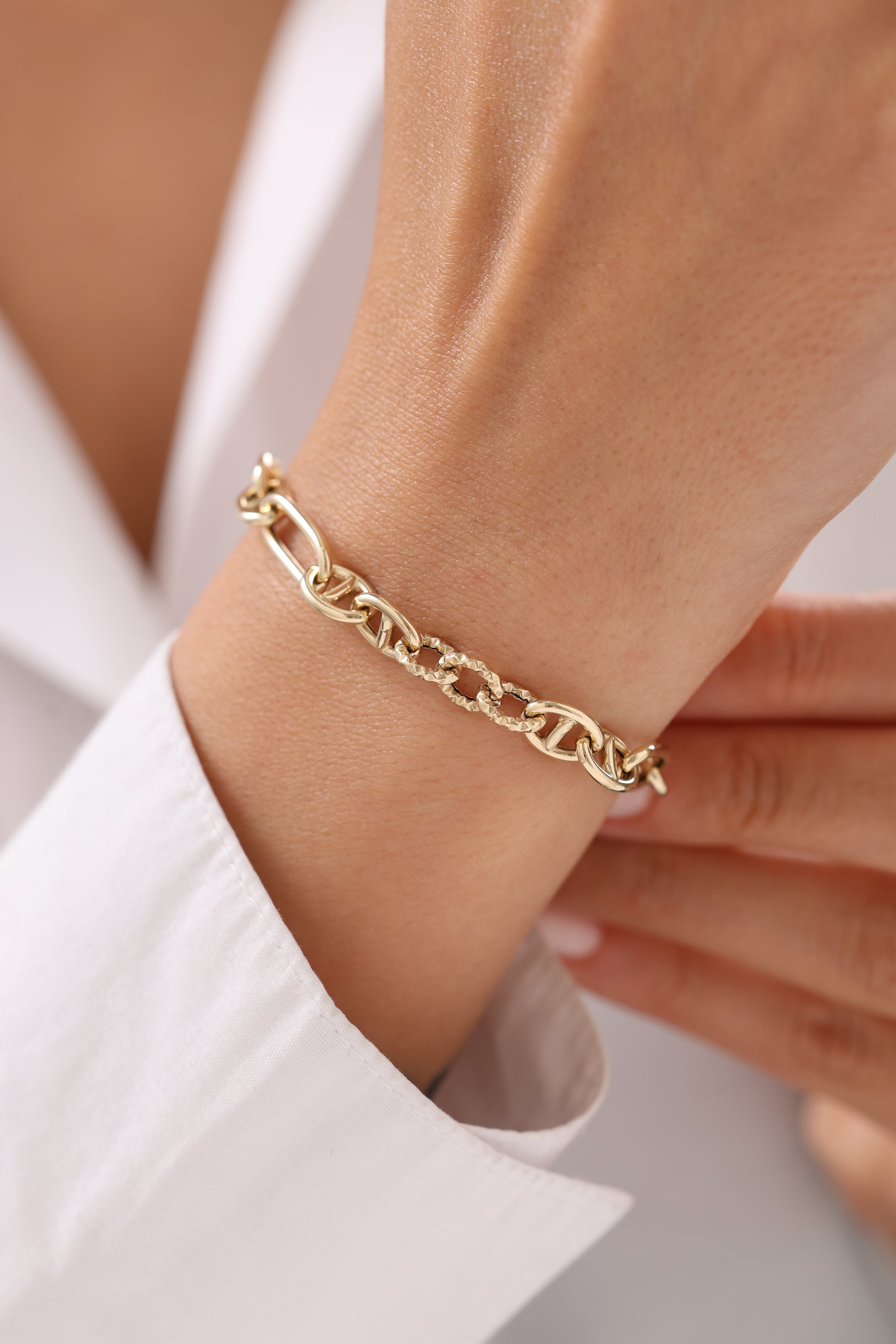 Cetaş Eterna Asimetrik Zincir 14 Ayar Altın Bileklik