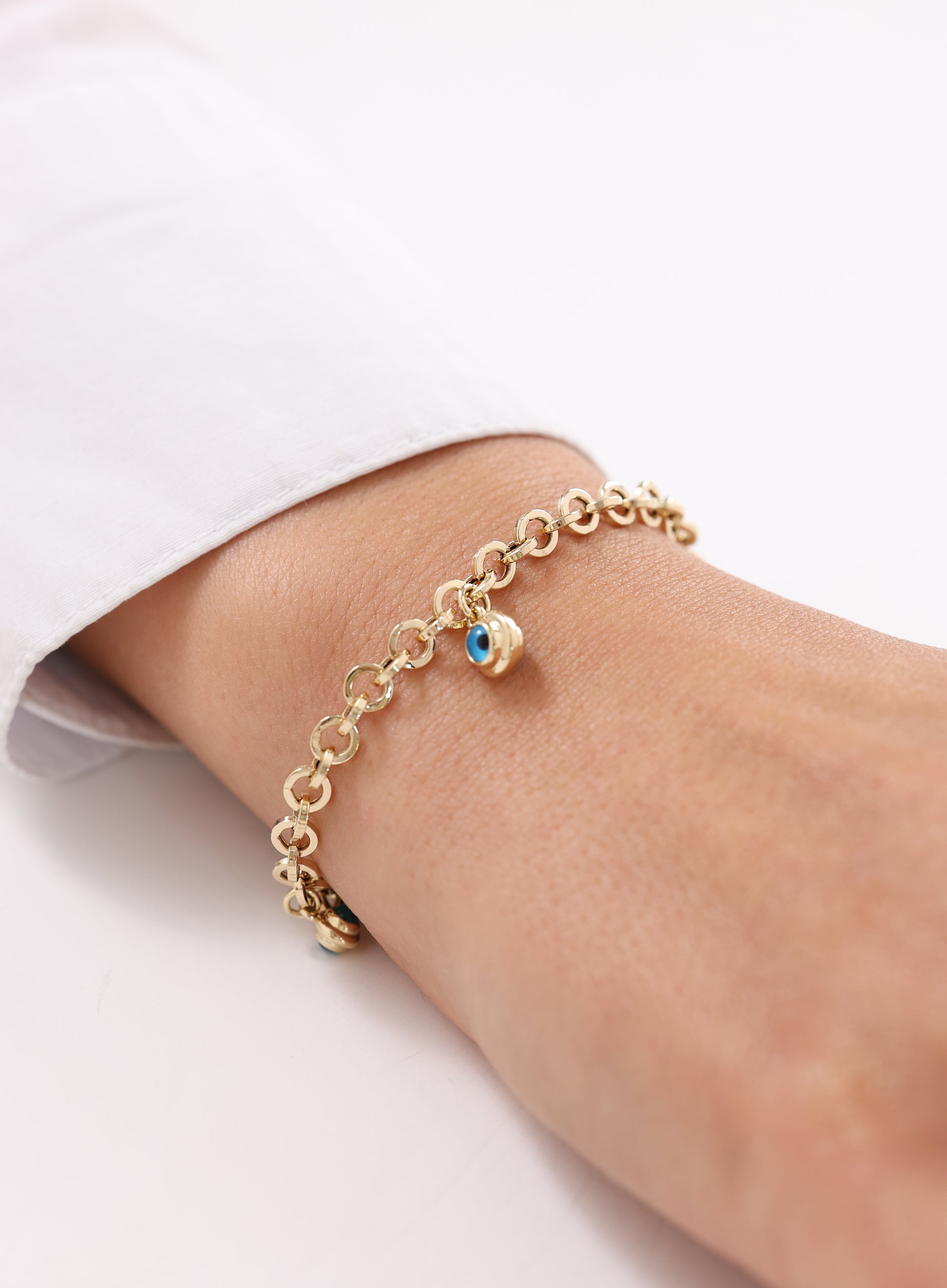 Cetaş Fortuna Nazar Charmlı 14 Ayar Altın Bileklik