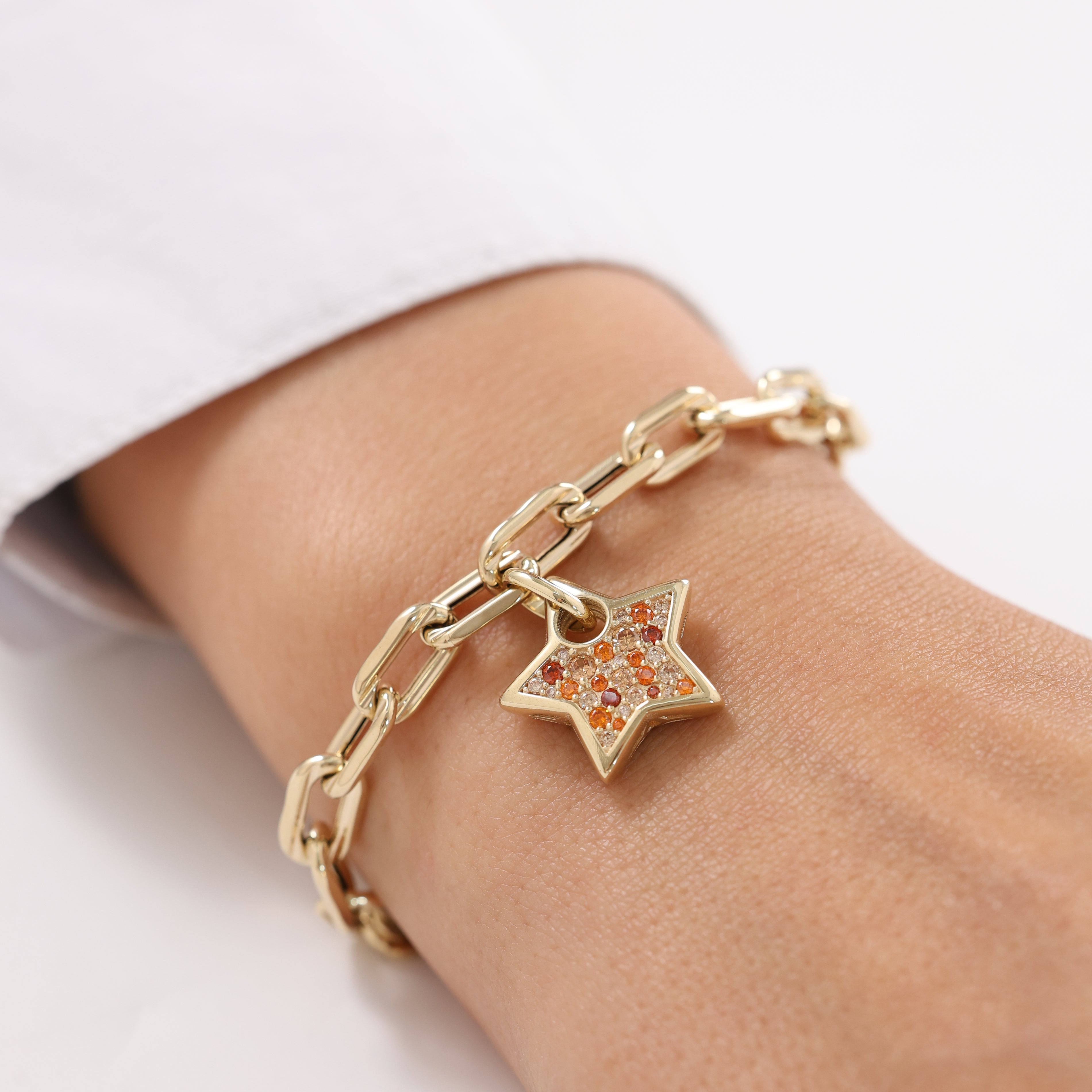Cetaş Işıltılı Yıldız Charm 14 Ayar Altın Bileklik