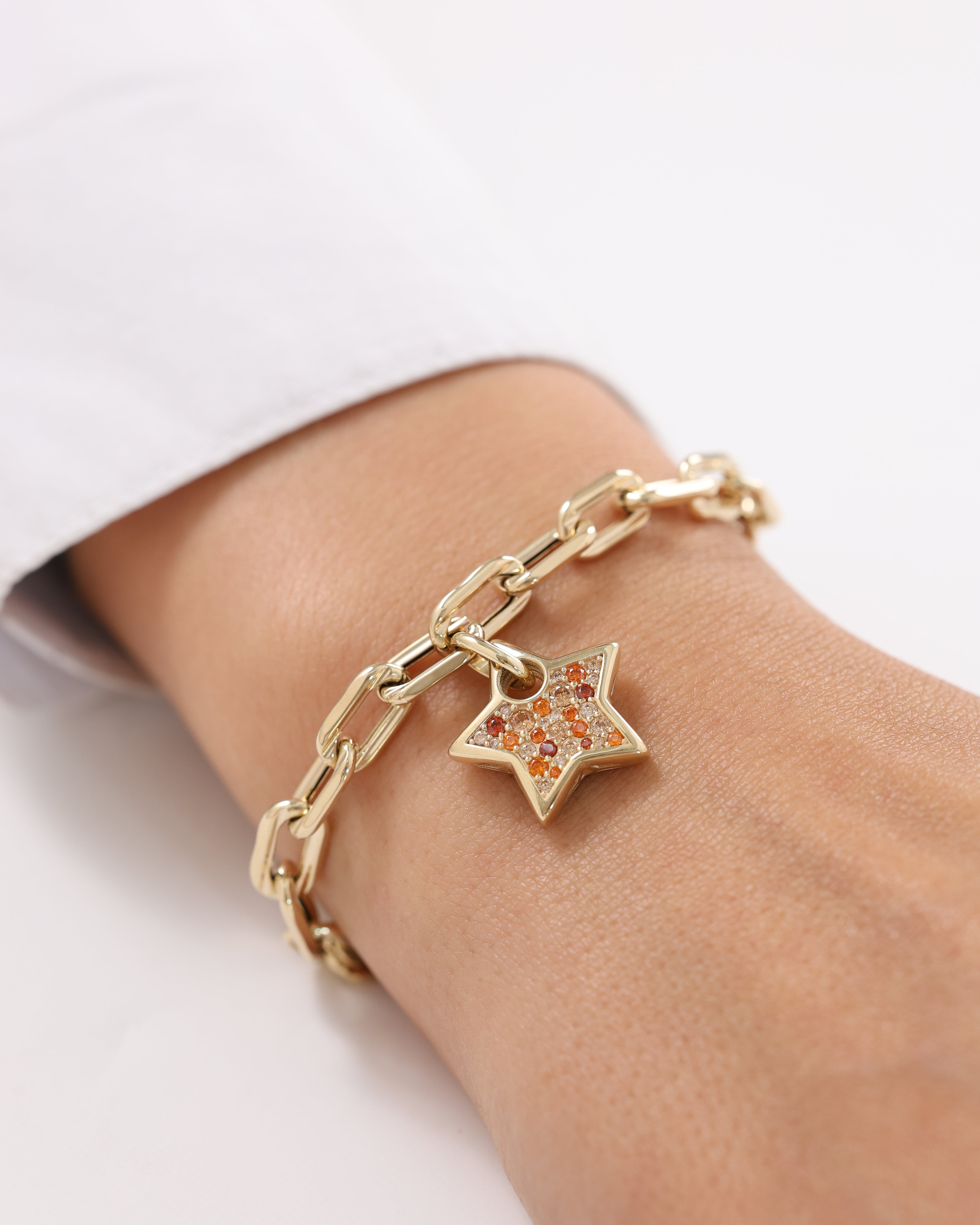 Cetaş Işıltılı Yıldız Charm 14 Ayar Altın Bileklik