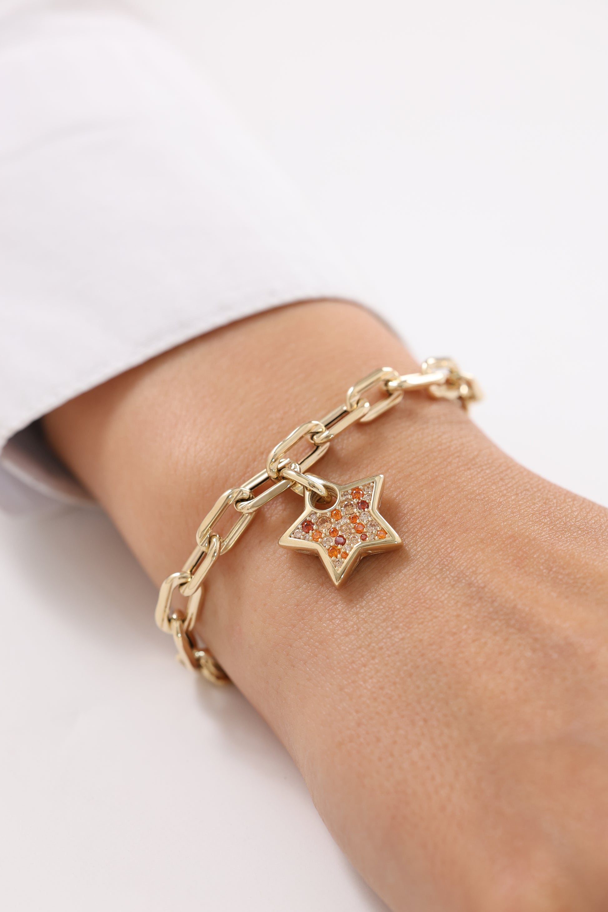 Cetaş Işıltılı Yıldız Charm 14 Ayar Altın Bileklik