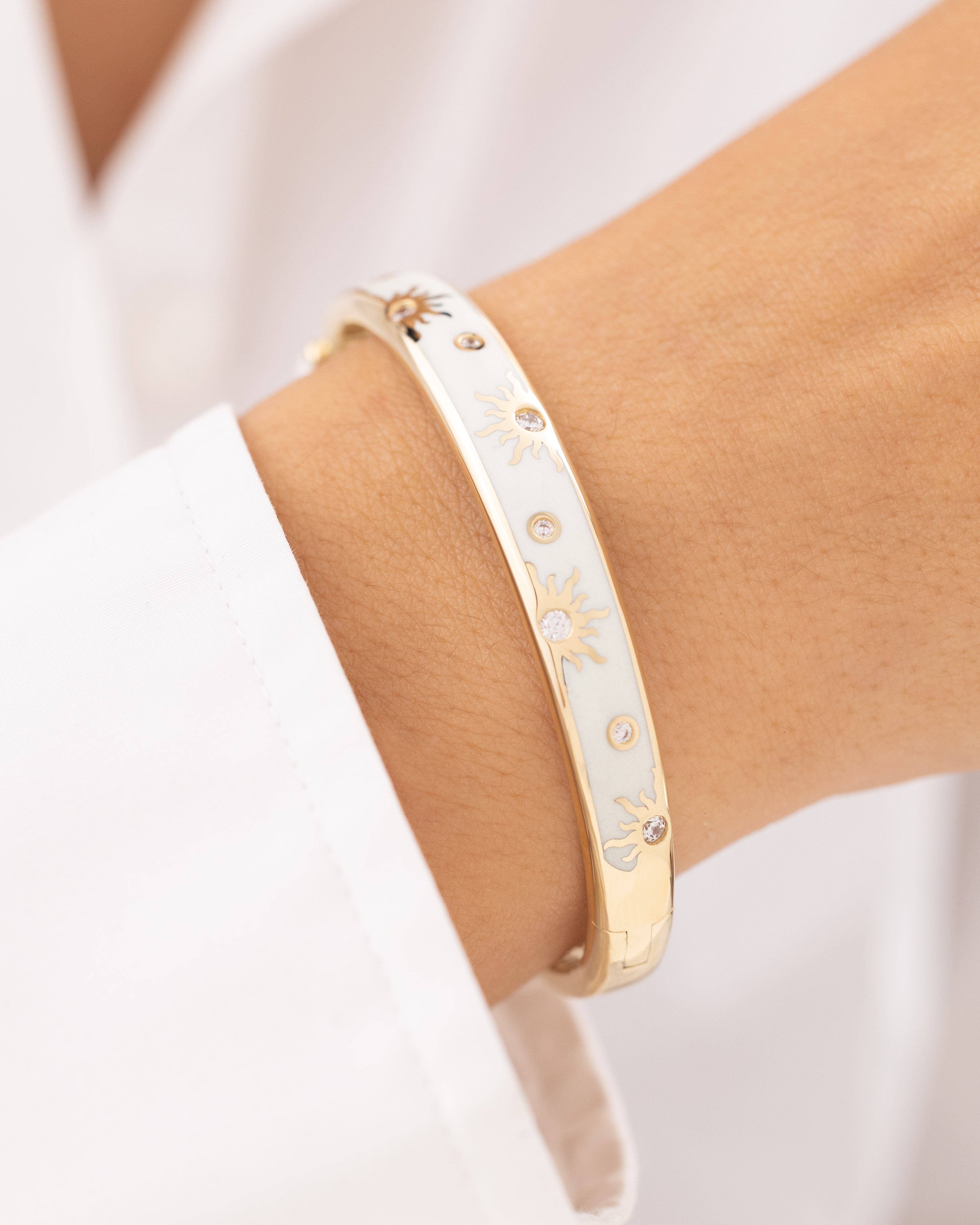 Cetaş Sedefli Yıldızlı 14 Ayar Altın Kelepçe