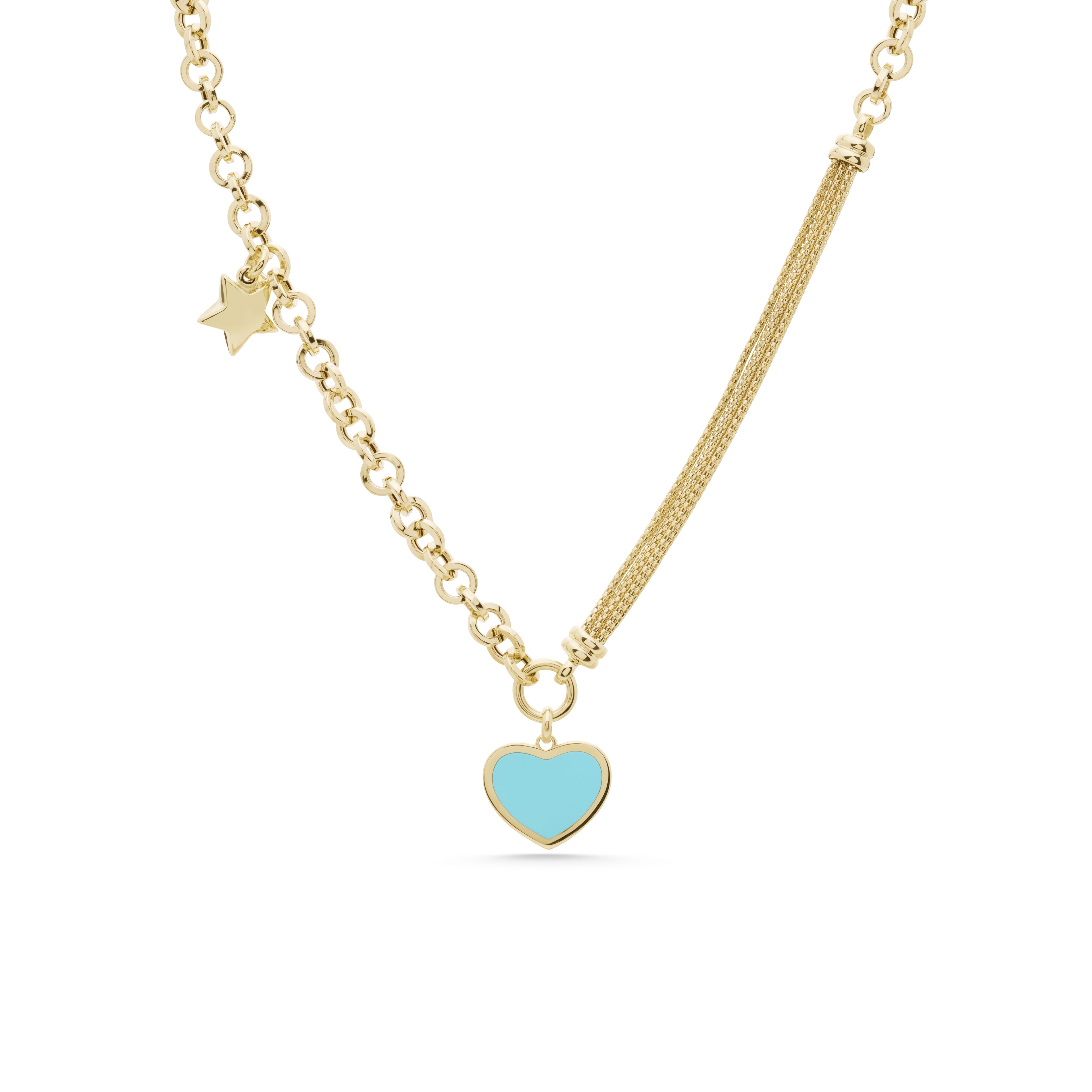 Cetaş Eterna Charm Kalp ve Yıldız 14 Ayar Altın Kolye