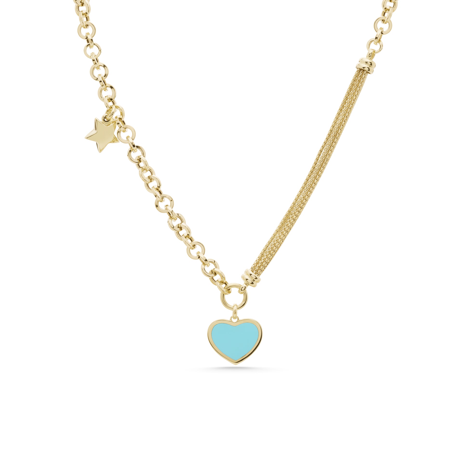 Cetaş Eterna Charm Kalp ve Yıldız 14 Ayar Altın Kolye