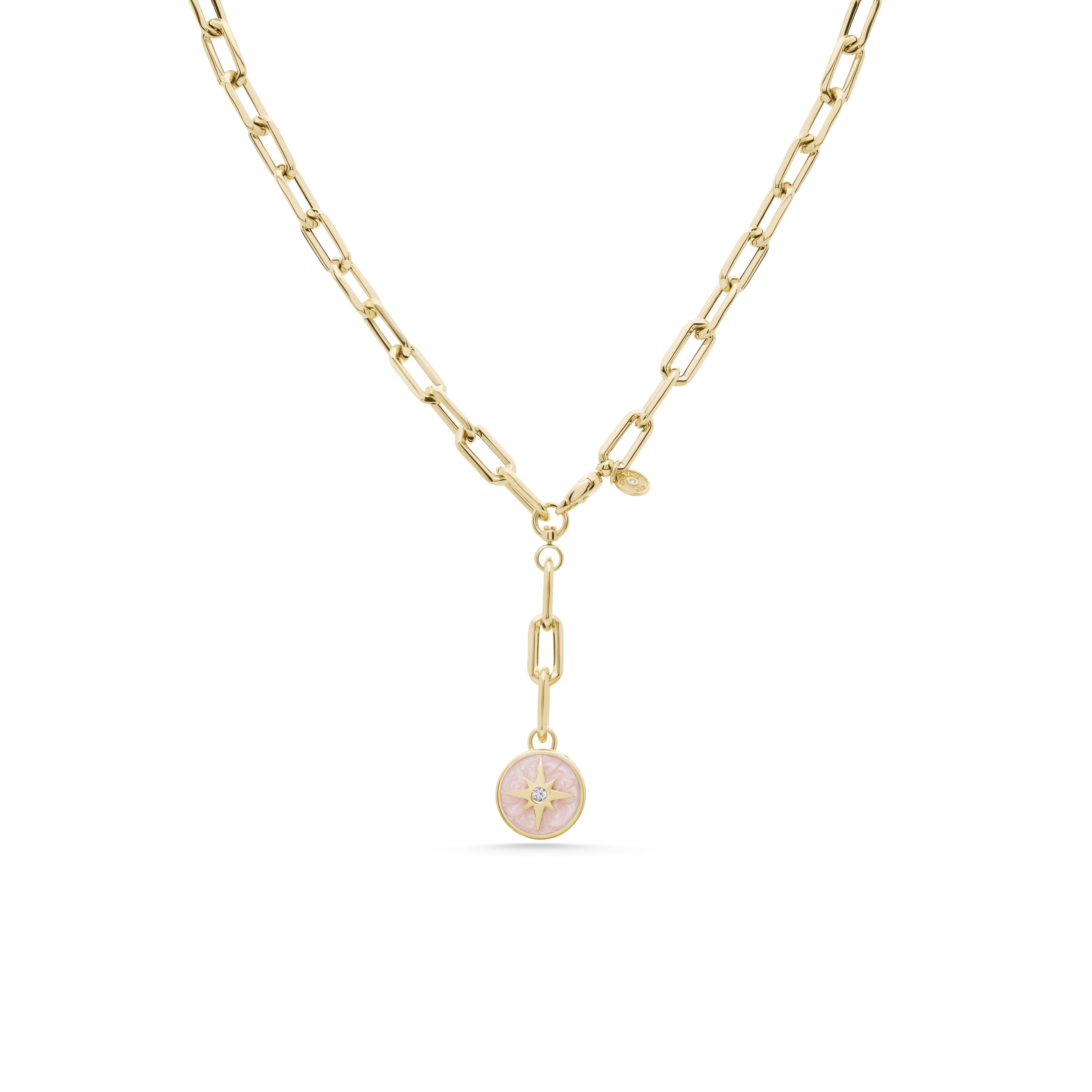 Cetaş Eterna Yıldız Motifli Sedef Uçlu 14 Ayar Altın Kolye