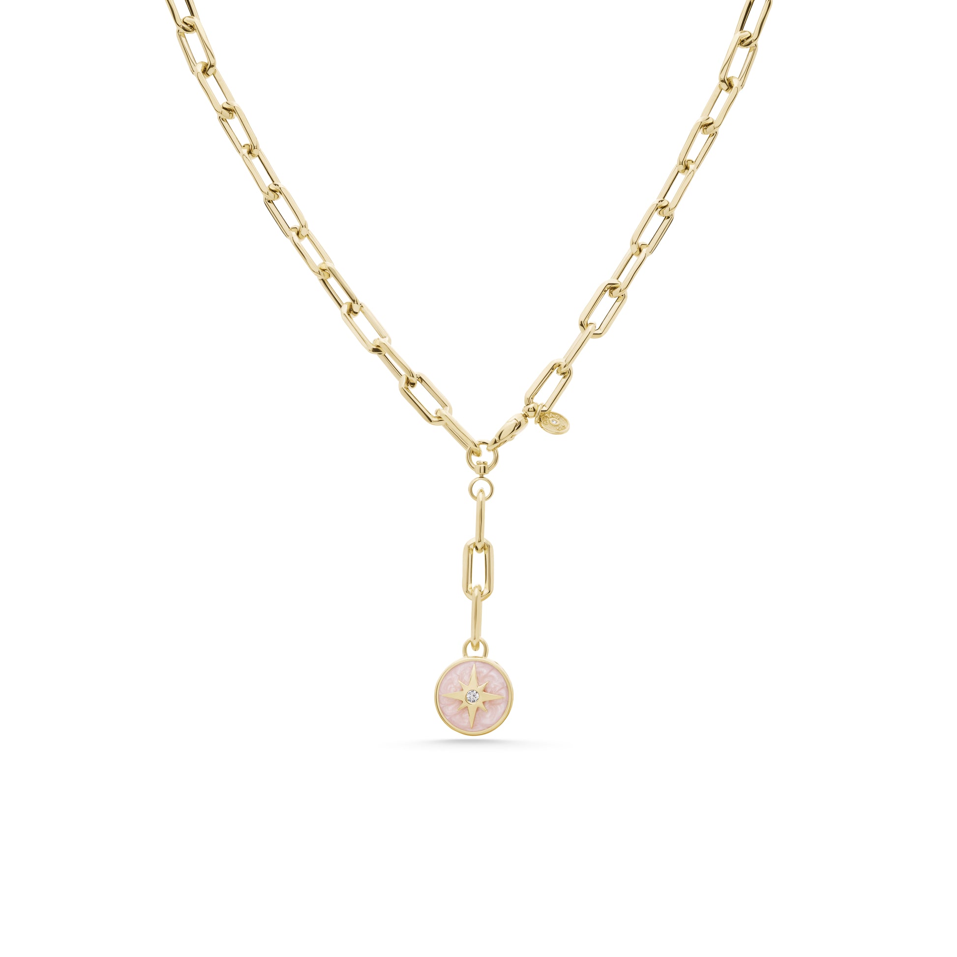 Cetaş Eterna Yıldız Motifli Sedef Uçlu 14 Ayar Altın Kolye