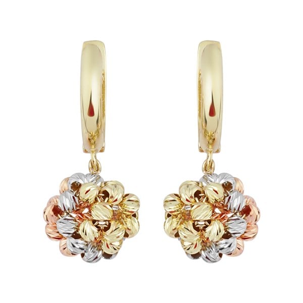 Altın Örme Top Küpe