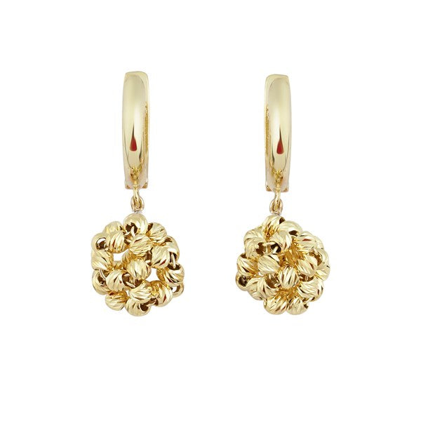 Altın Örme Top Küpe