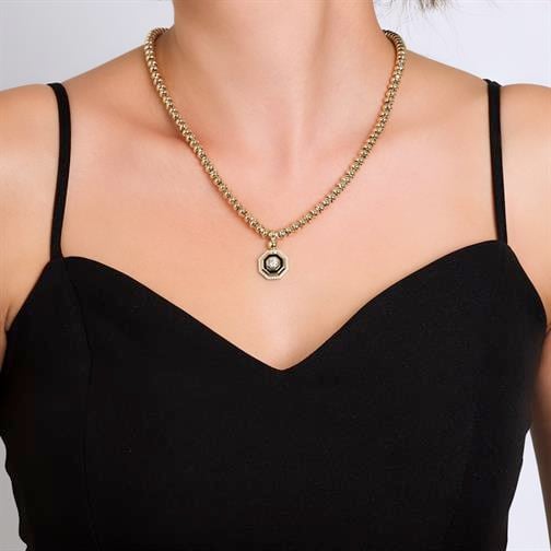 Baget Taşlı Top Top Kolye