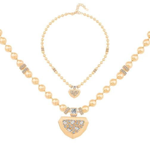 Baget Taşlı Top Top Kolye