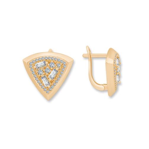 Baget Taşlı Üçgen Küpe