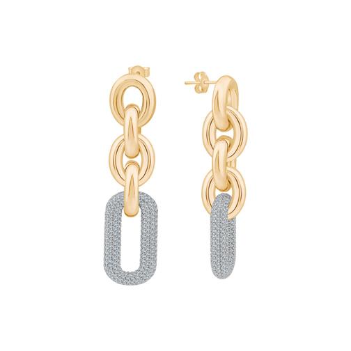 Büyük Taşlı Zincir Küpe