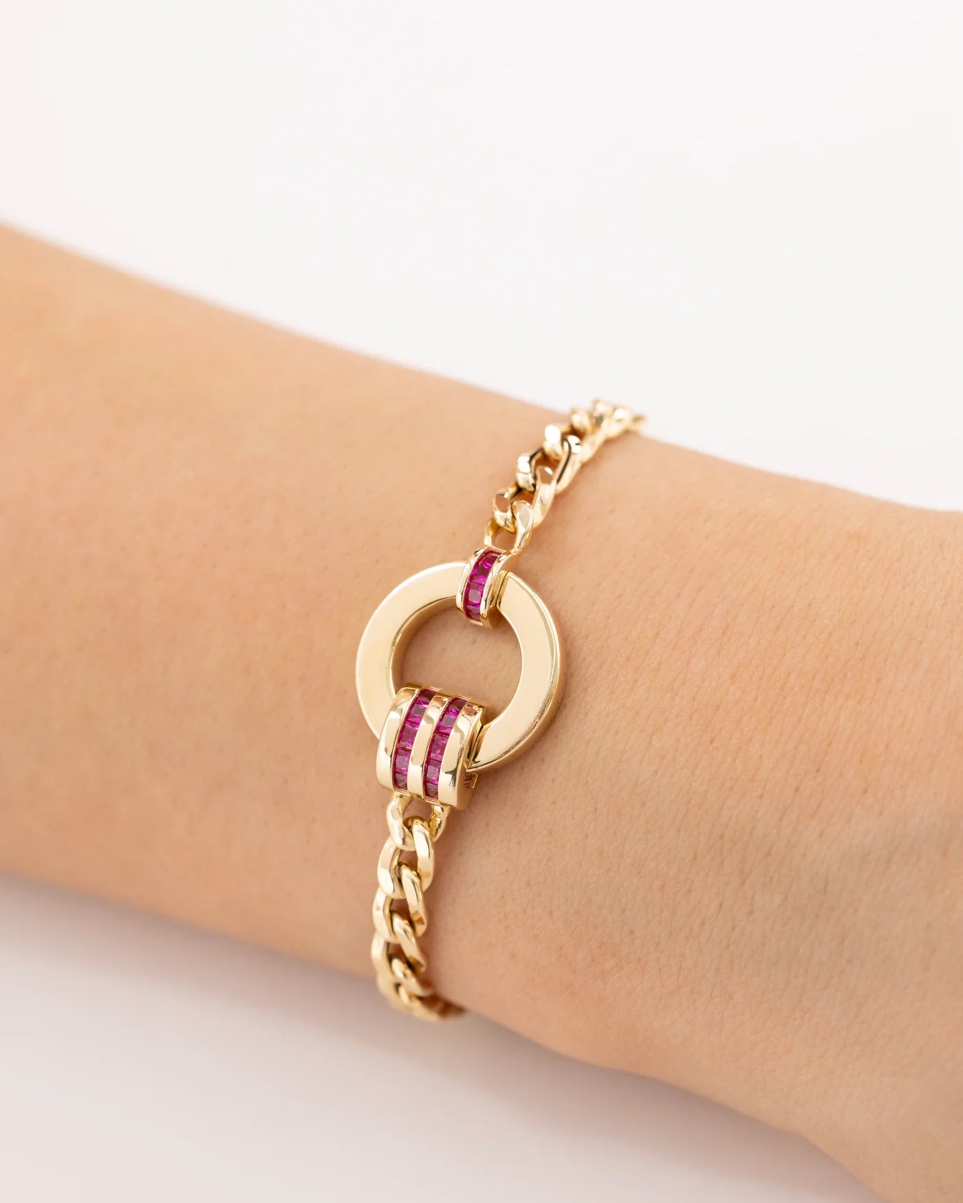 Cetaş Eterna Kırmızı Işıltı 14 Ayar Altın Bileklik