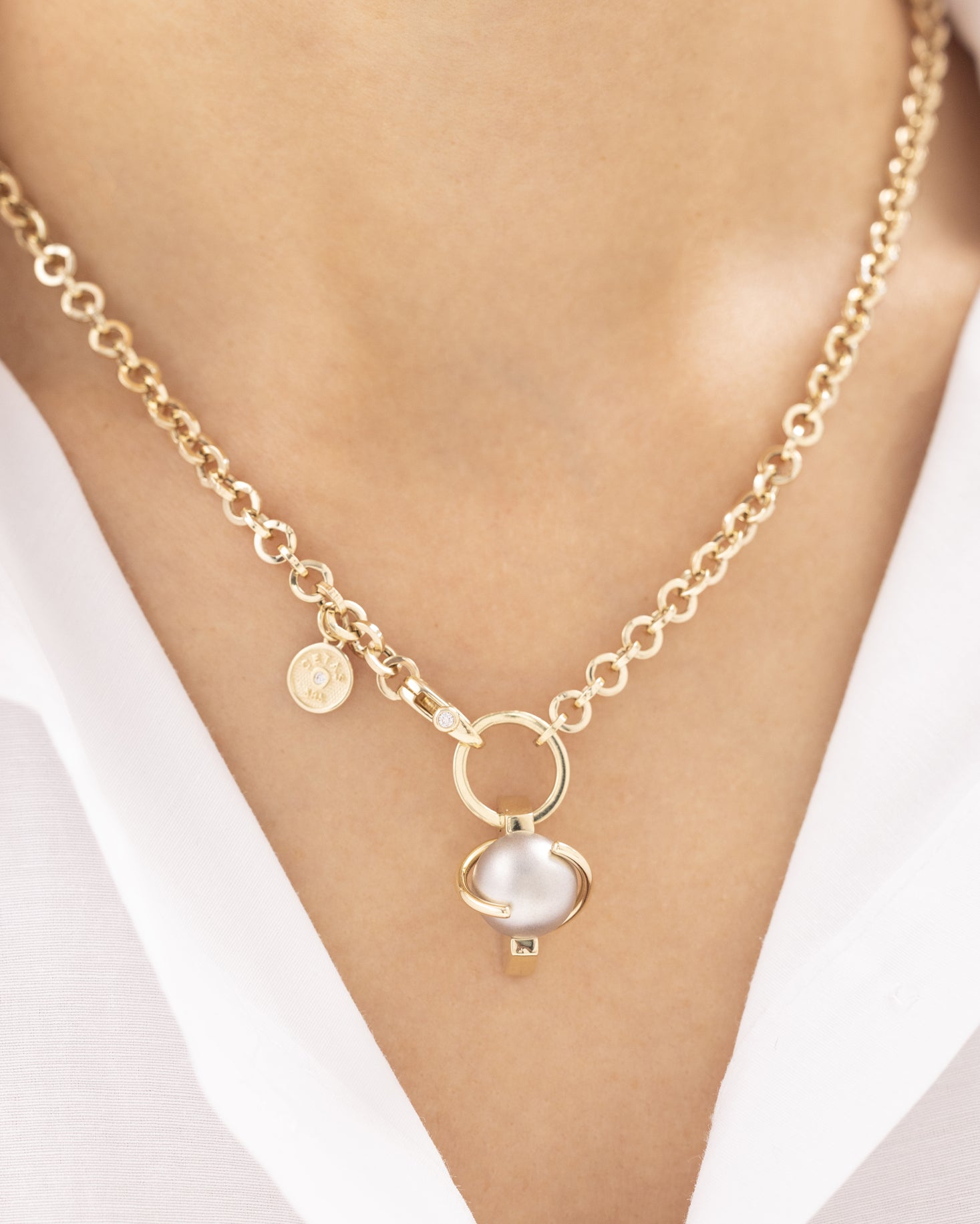 Cetaş Modern Halka 14 Ayar Altın Kolye