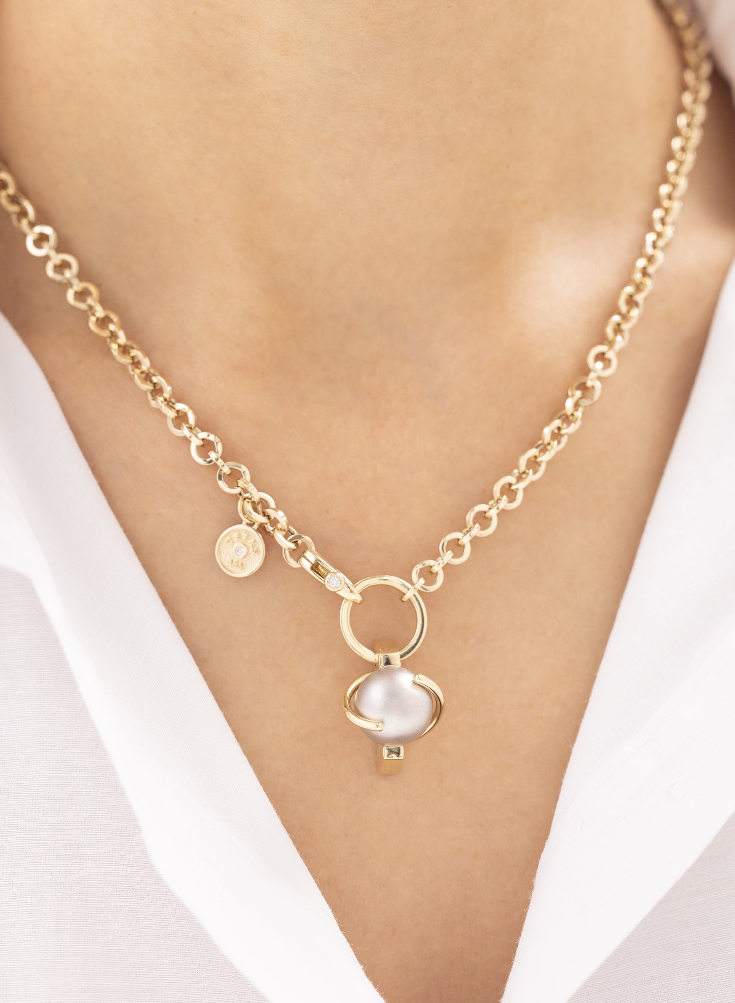 Cetaş Modern Halka 14 Ayar Altın Kolye