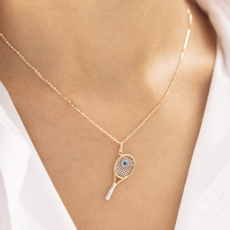 Cetaş Nazar Boncuklu Tenis 14 Ayar Altın Kolye