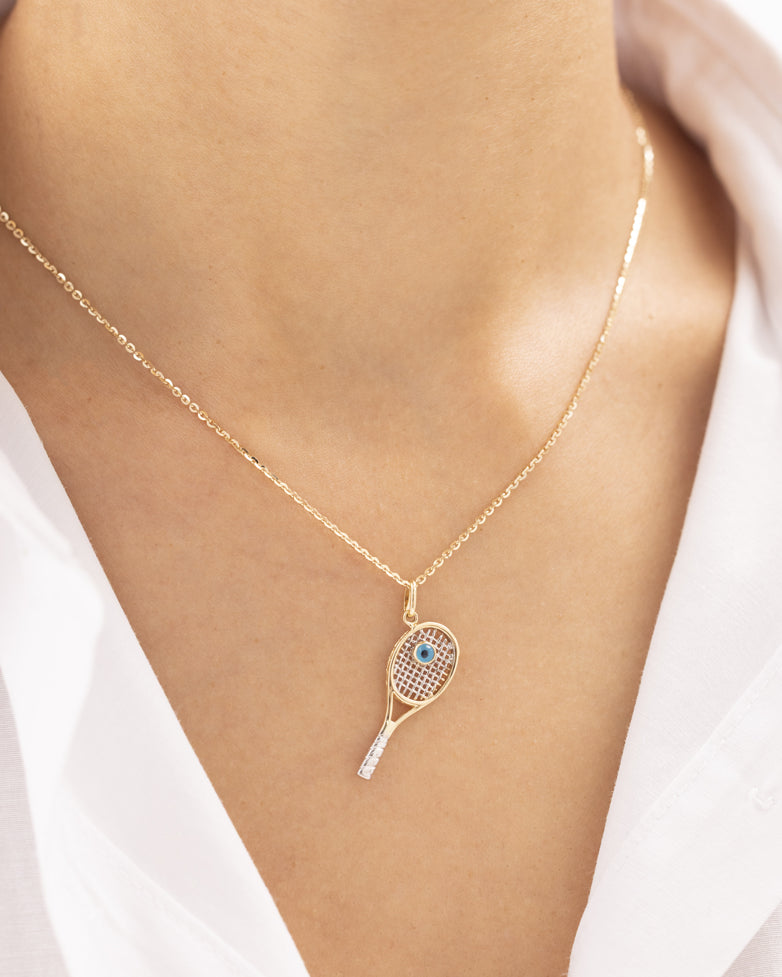 Cetaş Nazar Boncuklu Tenis 14 Ayar Altın Kolye