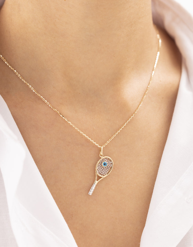 Cetaş Nazar Boncuklu Tenis 14 Ayar Altın Kolye