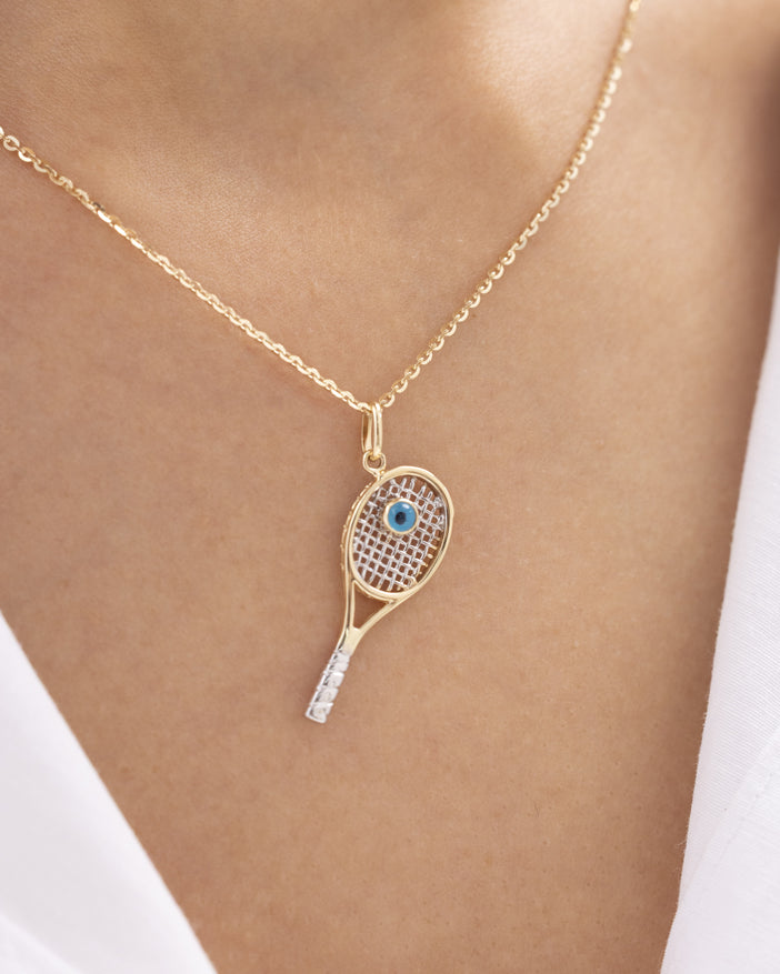 Cetaş Nazar Boncuklu Tenis 14 Ayar Altın Kolye