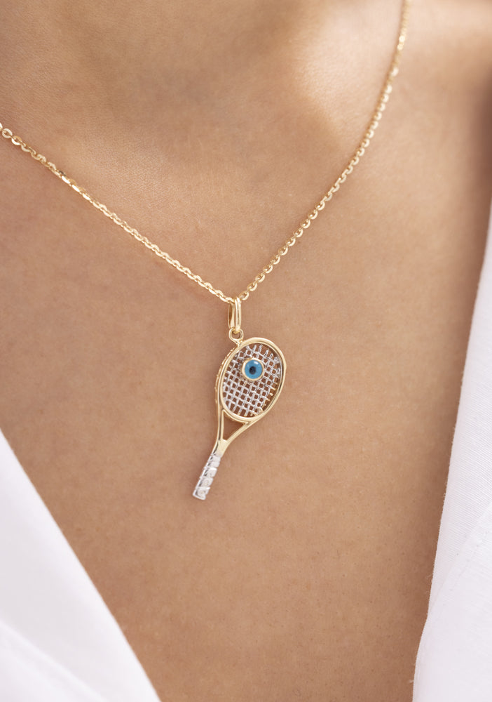 Cetaş Nazar Boncuklu Tenis 14 Ayar Altın Kolye