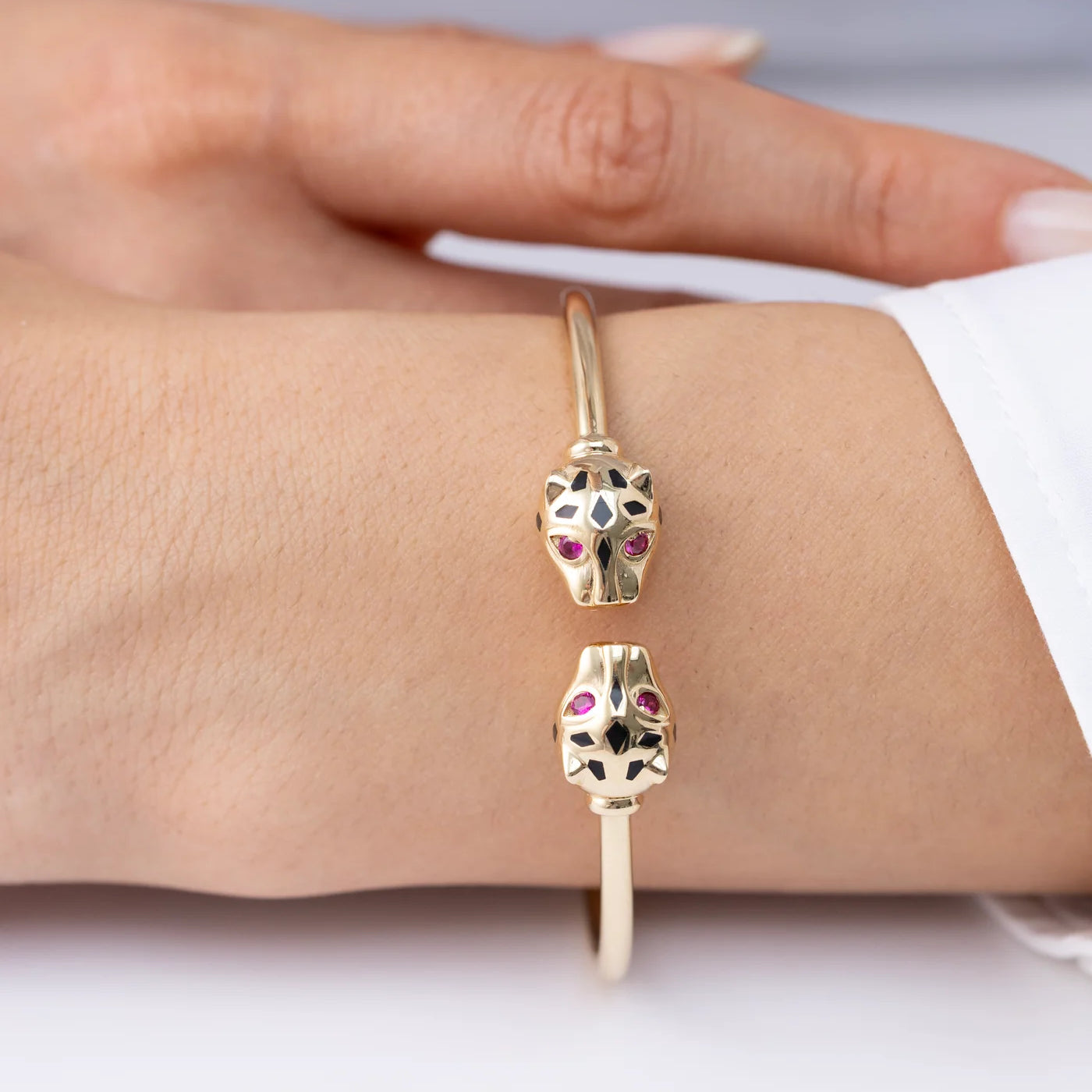 Cetaş Bir Dilek Tut İkonik Panter 14 Ayar Altın Kelepçe