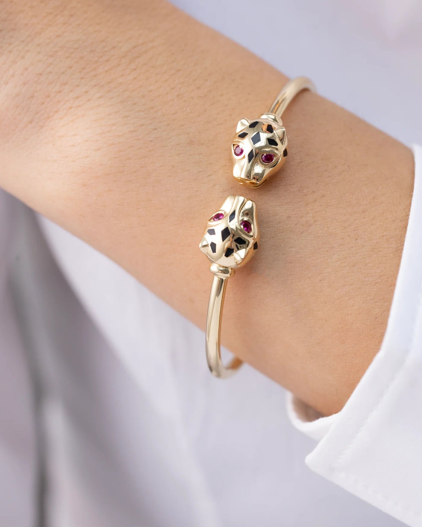 Cetaş Bir Dilek Tut İkonik Panter 14 Ayar Altın Kelepçe