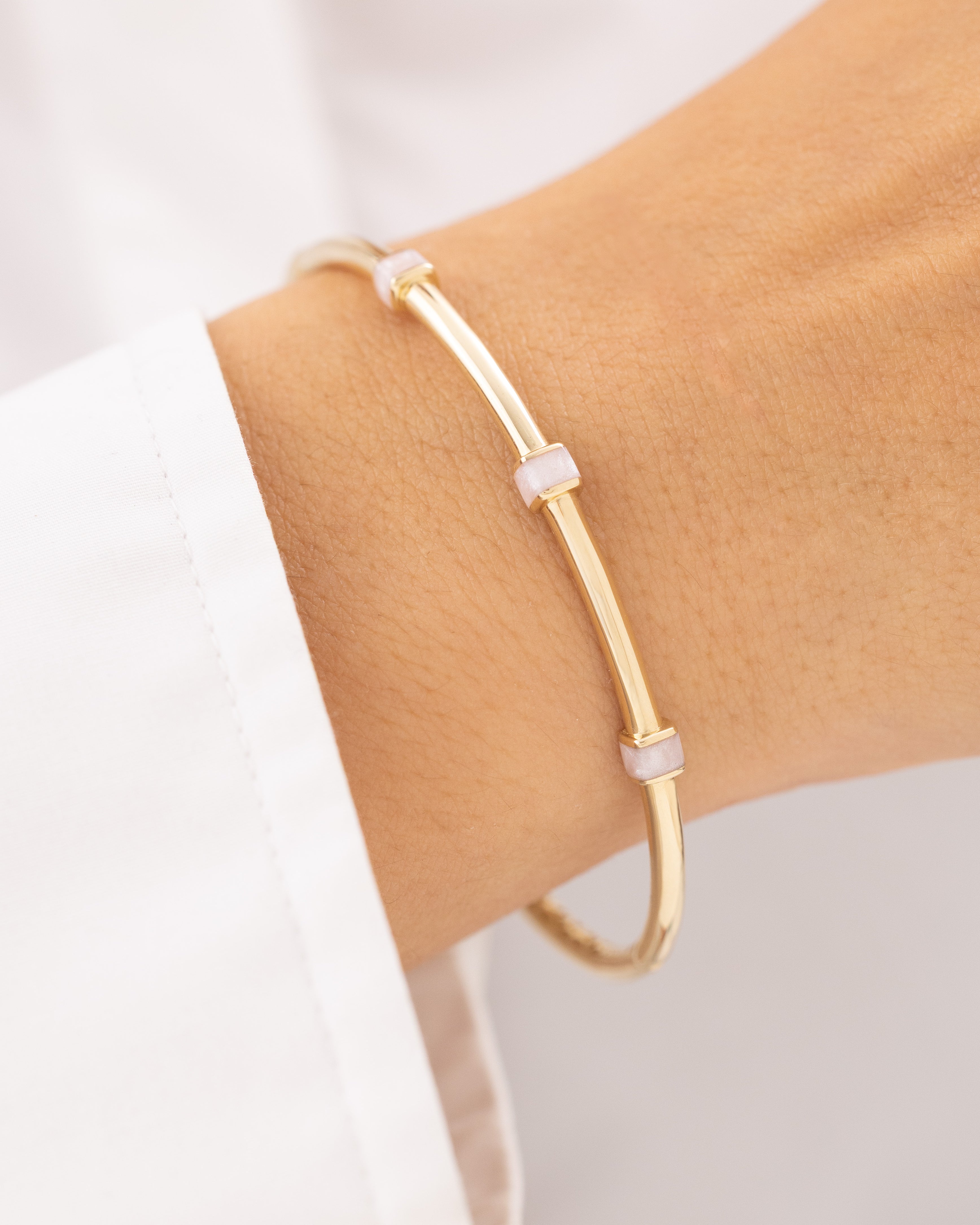 Cetaş Üçlü Sedefli 14 Ayar Altın Kelepçe