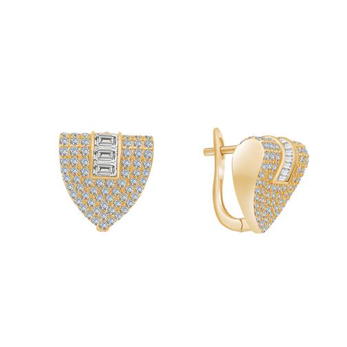 Geometrik Taşlı Kalkan Küpe