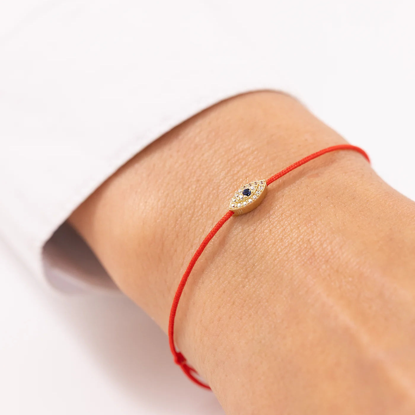 İpli Doğal Taşlı Minimal 14 Ayar Altın Bileklik
