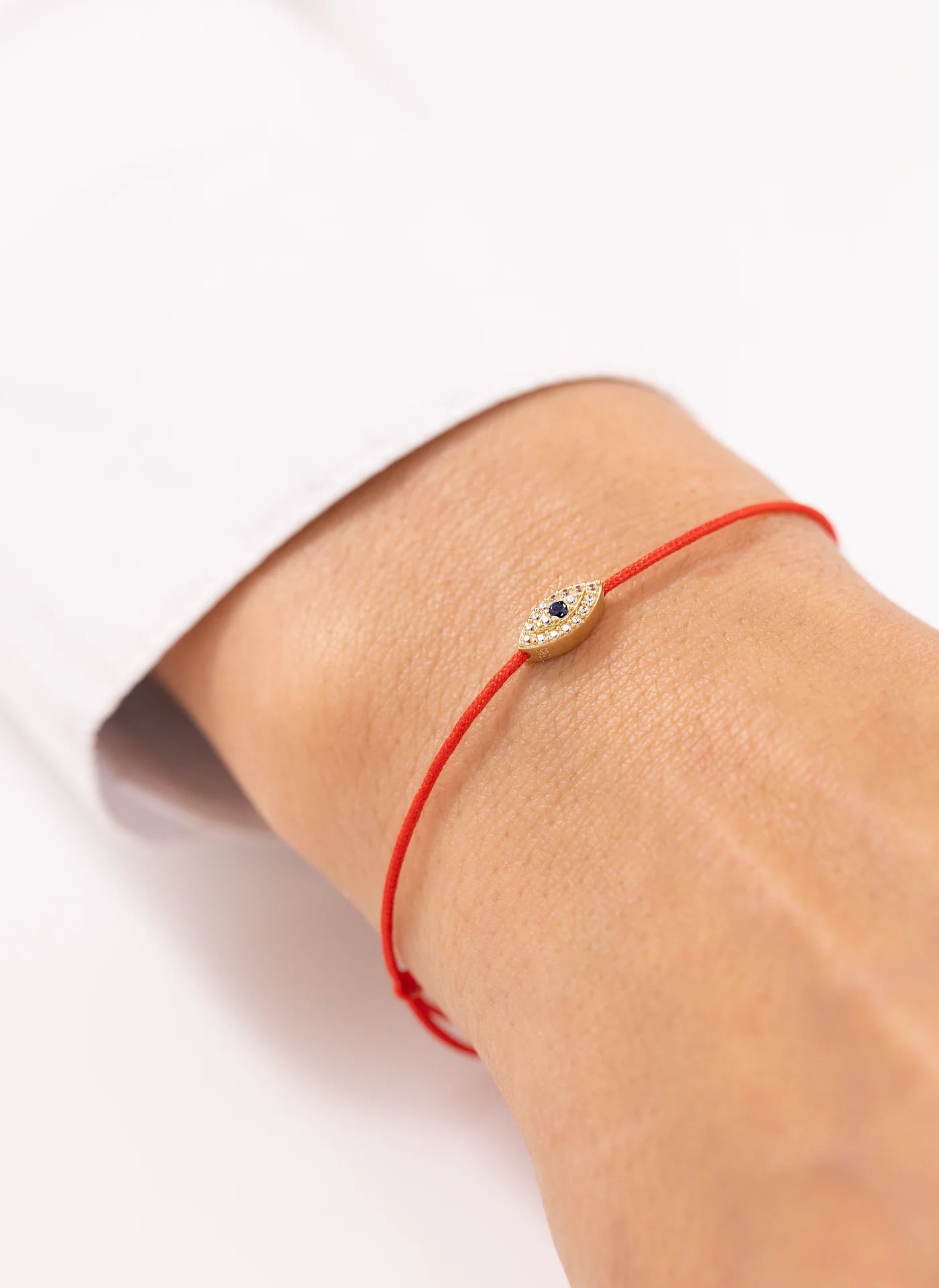 İpli Doğal Taşlı Minimal 14 Ayar Altın Bileklik
