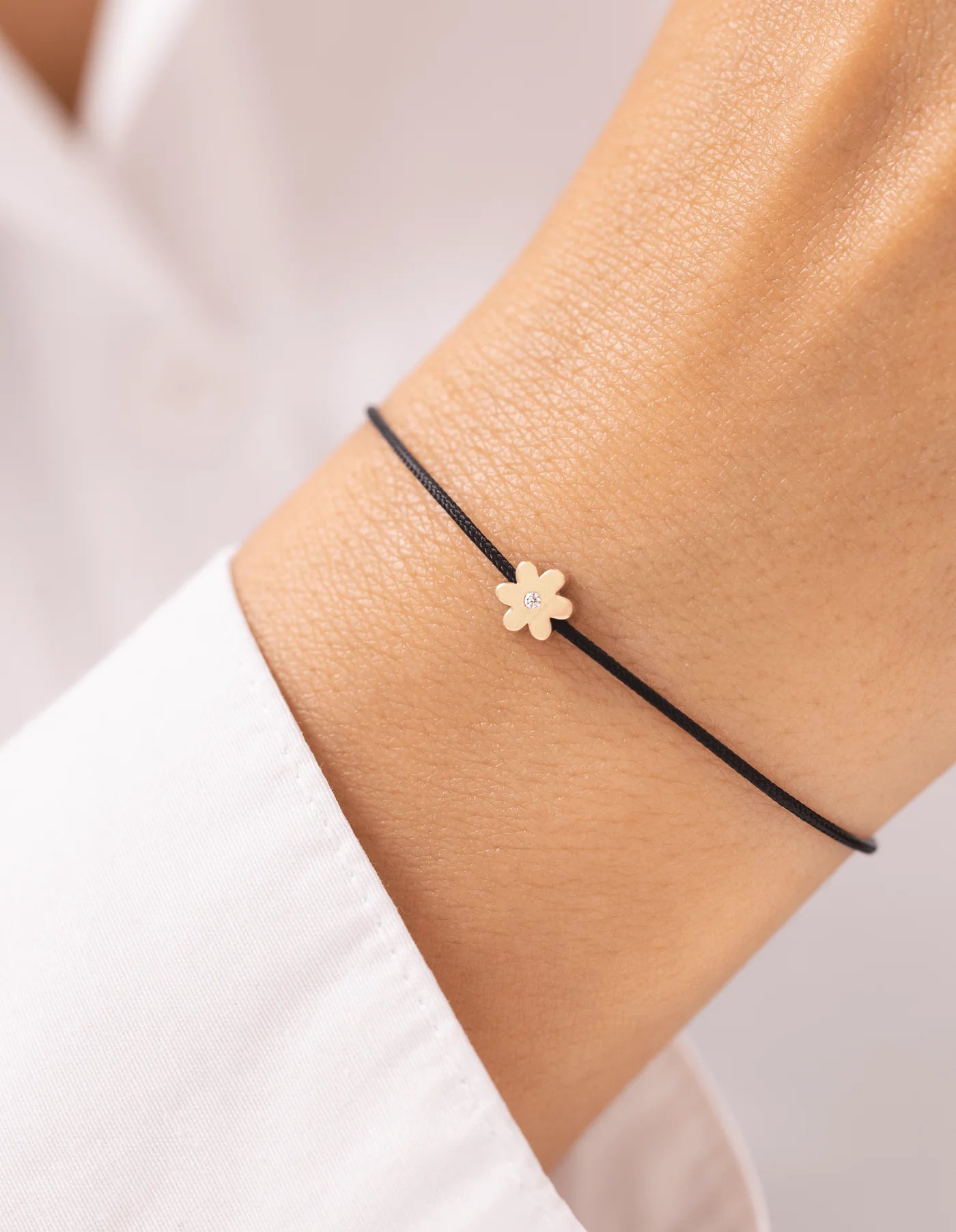 İpli Dilek Çiçeği 14 Ayar Minimal Altın Bileklik