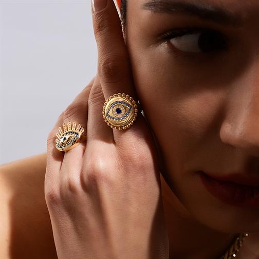 İşlemeli Göz Bebeği Yüzük