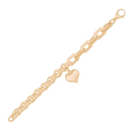 İtalyan Tasarım Kalp Altın Bileklik