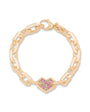 İtalyan Tasarım Pembe Taşlı Kalp Bileklik