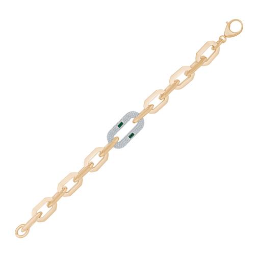 İtalyan Tasarım Yeşil Taşlı Altın Bileklik