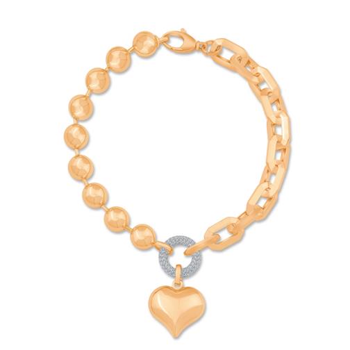 İtalyan Top Zincir Kalp Bileklik