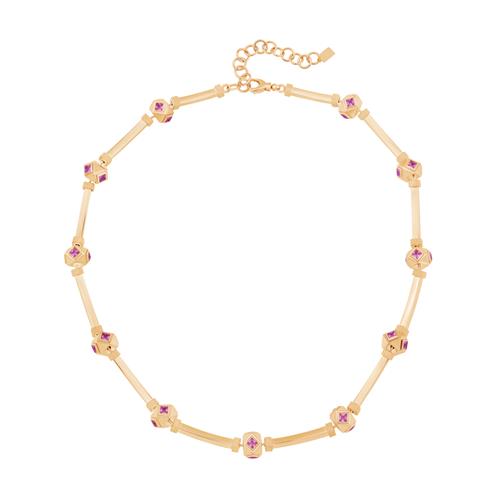 Kare Taşlı Silindir Kolye