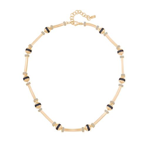 Mavi Taşlı Top Silindir Kolye