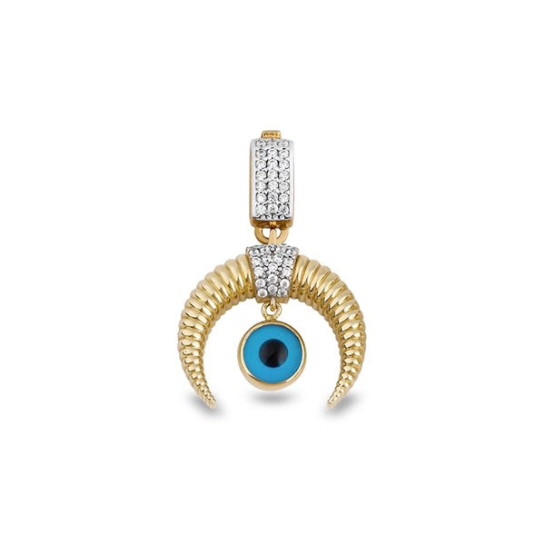 Nazar Boncuklu Hilal Kolye Ucu Charm