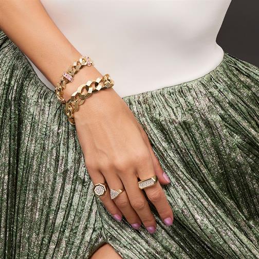 Pembe Taşlı Gurmet Altın Bileklik