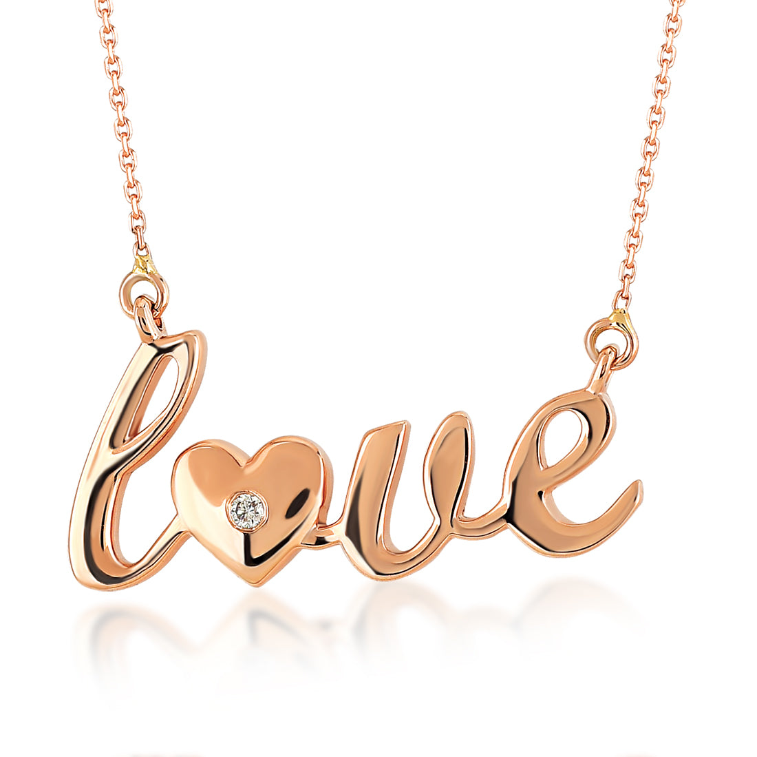 Pırlanta Altın Aşkın Simgesi Love 14 Ayar Altın Kolye