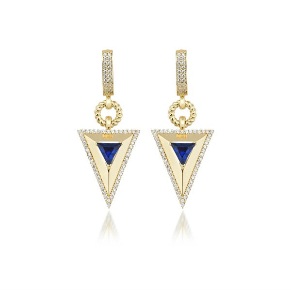 Safir Taşlı Pramit Küpe