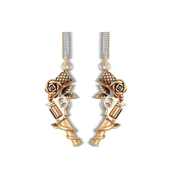 Silah Sallantılı Altın Küpe