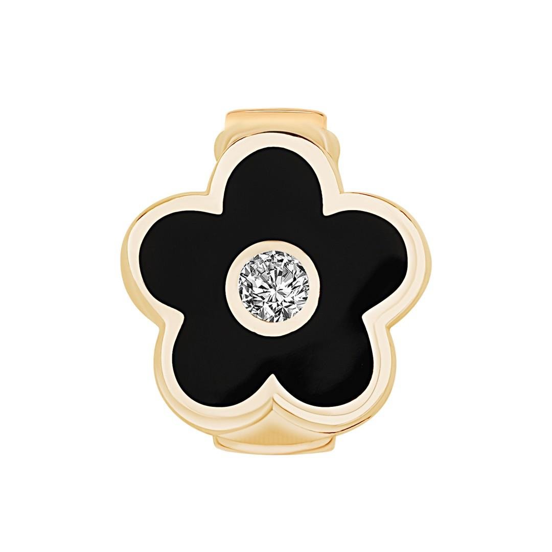 Siyah Çiçek 9Mm Bileklik Charm