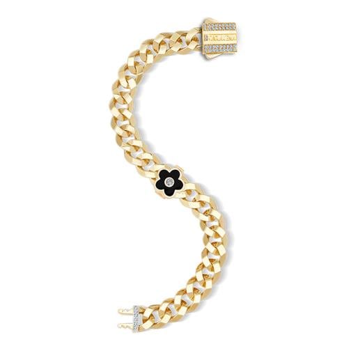 Siyah Çiçek 9Mm Bileklik Charm