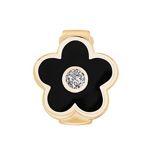 Siyah Çiçek 9Mm Bileklik Charm