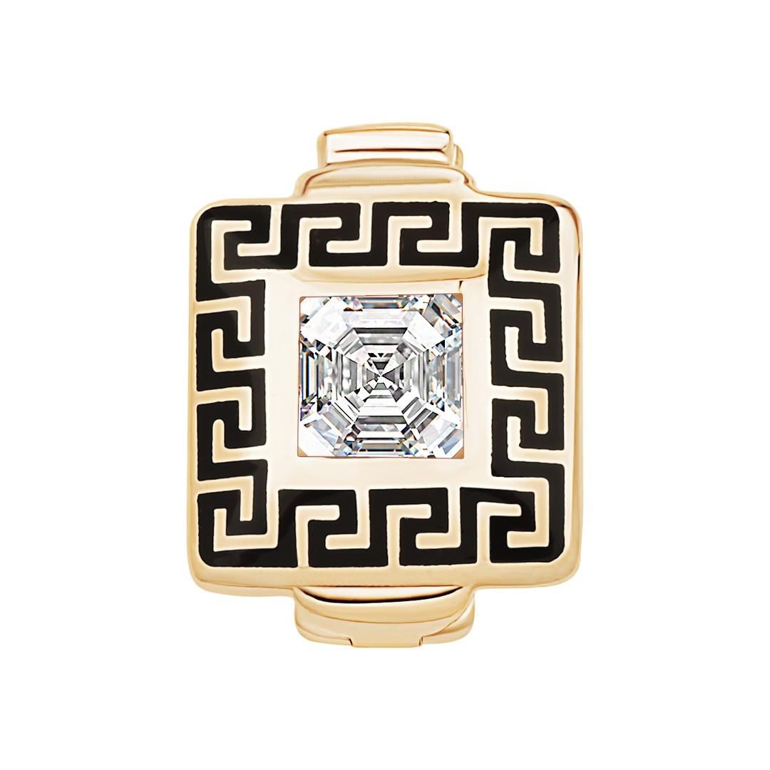 Siyah Kare Greek 9Mm Bileklik Charm