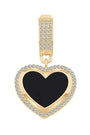 Siyah Mine Kalp Kolye Ucu Charm