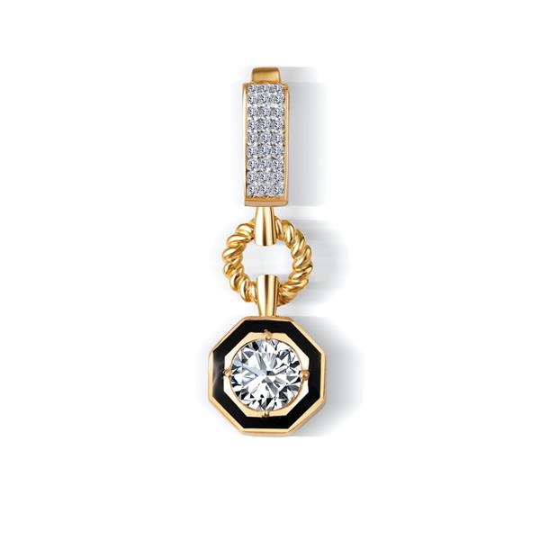 Siyah Mineli Tektaş Charm