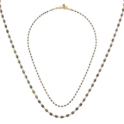 Siyah Silindir Altın Kolye